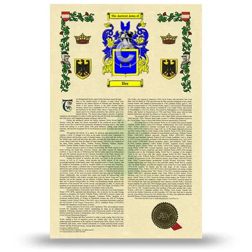Her Armorial History with Coat of Arms