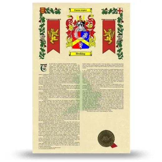 Hesking Armorial History with Coat of Arms
