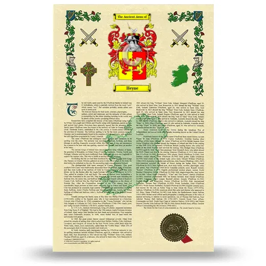 Heyne Armorial History with Coat of Arms