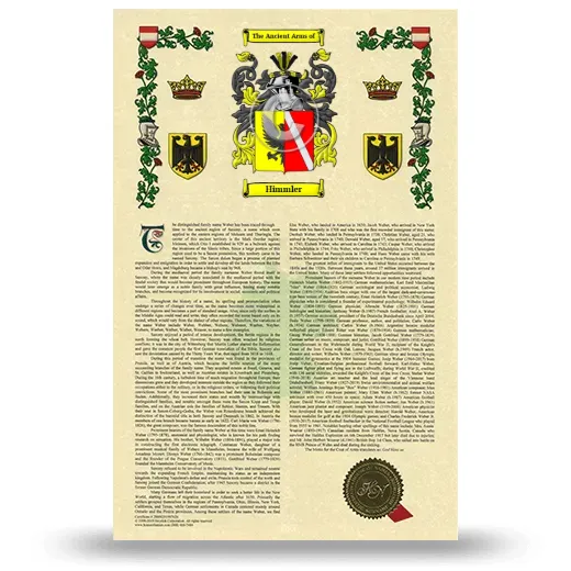 Himmler Armorial History with Coat of Arms