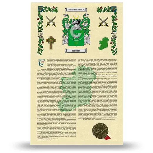 Hinchy Armorial History with Coat of Arms