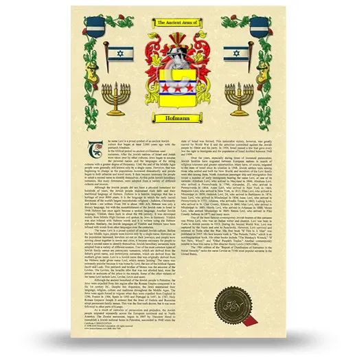 Hofmann Armorial History with Coat of Arms
