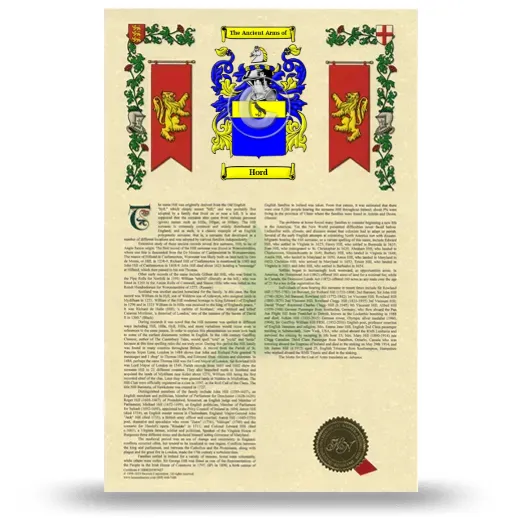 Hord Armorial History with Coat of Arms