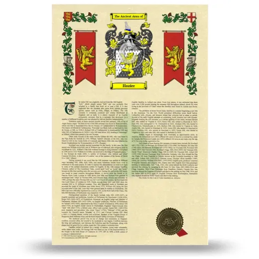 Hozier Armorial History with Coat of Arms