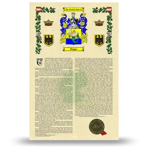 Huggo Armorial History with Coat of Arms