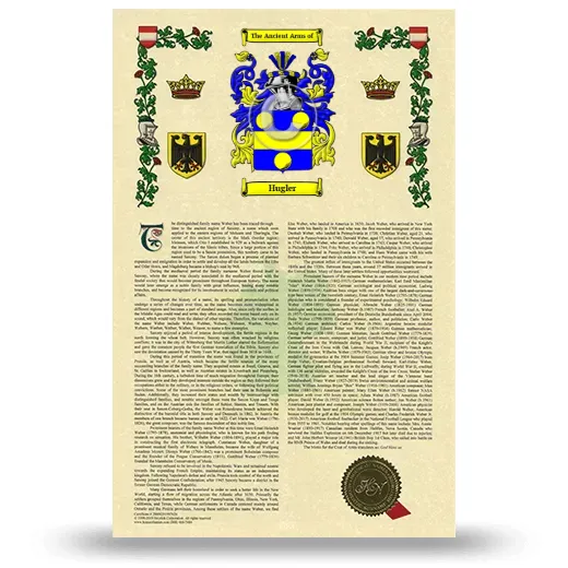 Hugler Armorial History with Coat of Arms