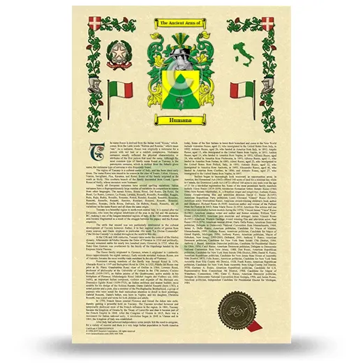 Humana Armorial History with Coat of Arms