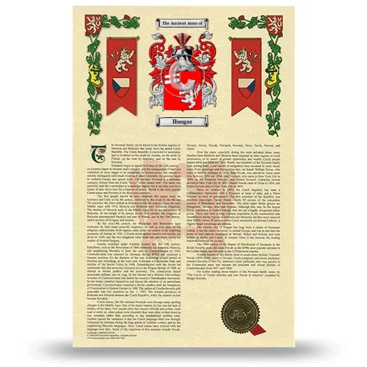 Hungar Armorial History with Coat of Arms