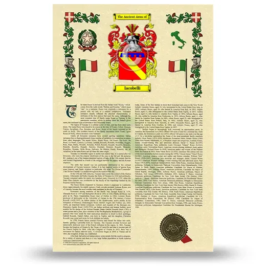Iacobelli Armorial History with Coat of Arms
