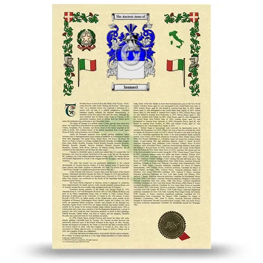 Iannaci Armorial History with Coat of Arms