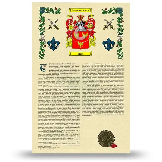 Imbo Armorial History with Coat of Arms