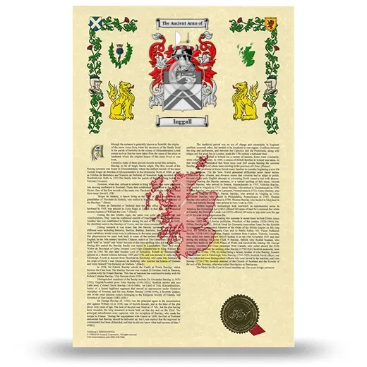 Inggall Armorial History with Coat of Arms