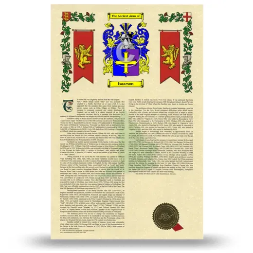 Isaacson Armorial History with Coat of Arms