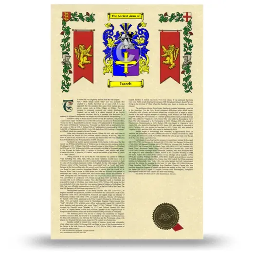 Isaech Armorial History with Coat of Arms