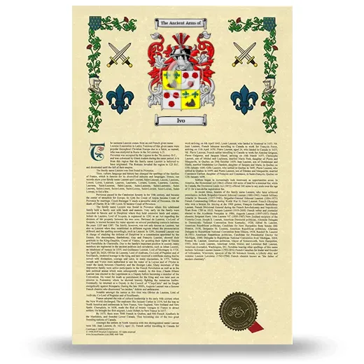 Ivo Armorial History with Coat of Arms