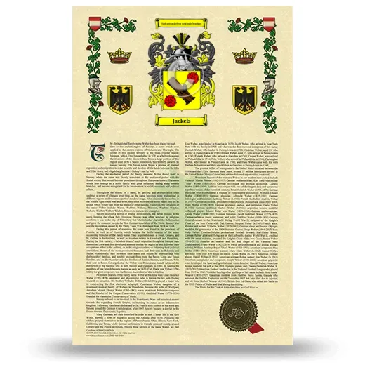 Jackels Armorial History with Coat of Arms