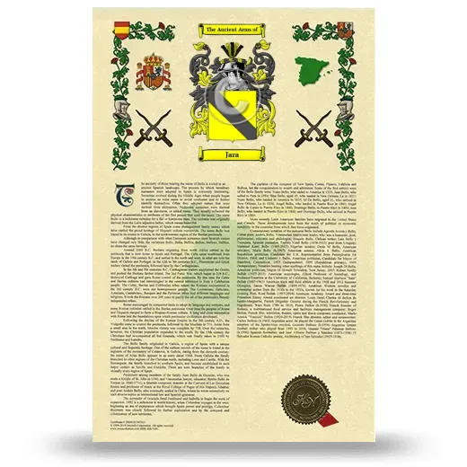 Jara Armorial History with Coat of Arms