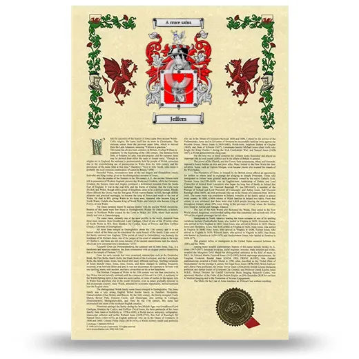 Jeffers Armorial History with Coat of Arms