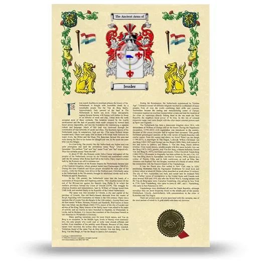 Jessler Armorial History with Coat of Arms