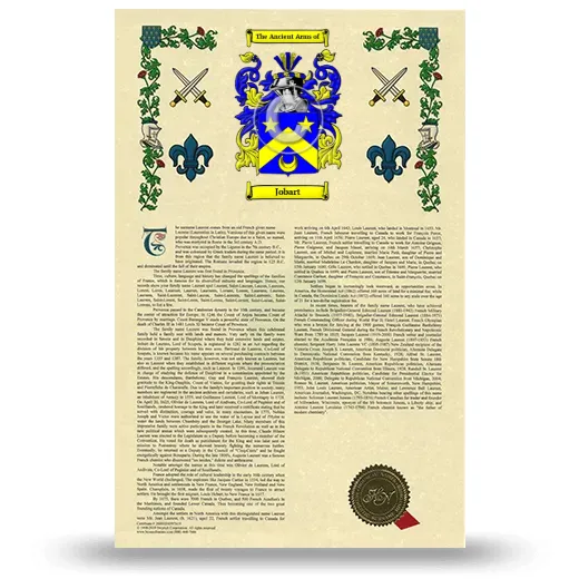 Jobart Armorial History with Coat of Arms