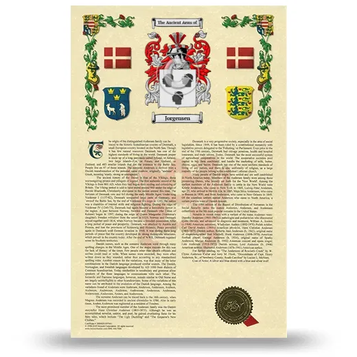 Jorgensen Armorial History with Coat of Arms