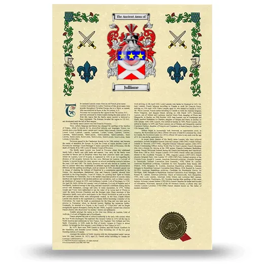 Julliane Armorial History with Coat of Arms