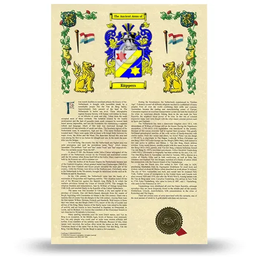 Küppers Armorial History with Coat of Arms