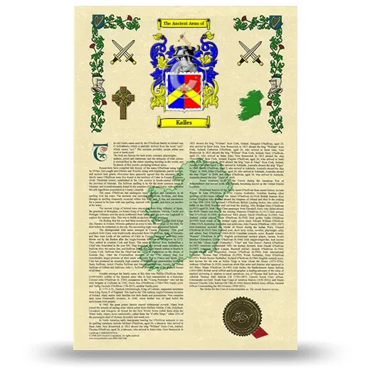 Kalles Armorial History with Coat of Arms