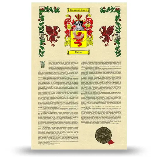 Kalten Armorial History with Coat of Arms
