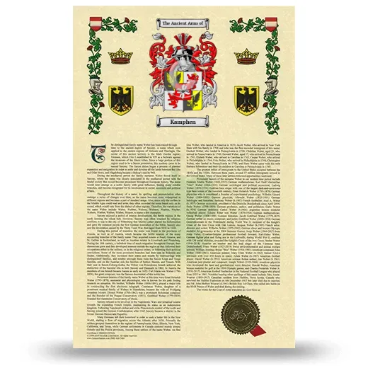 Kamphen Armorial History with Coat of Arms