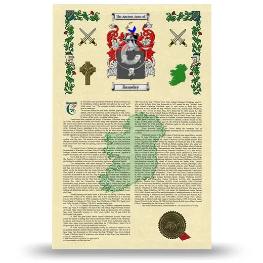 Kanaday Armorial History with Coat of Arms