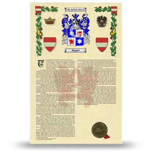 Kappel Armorial History with Coat of Arms
