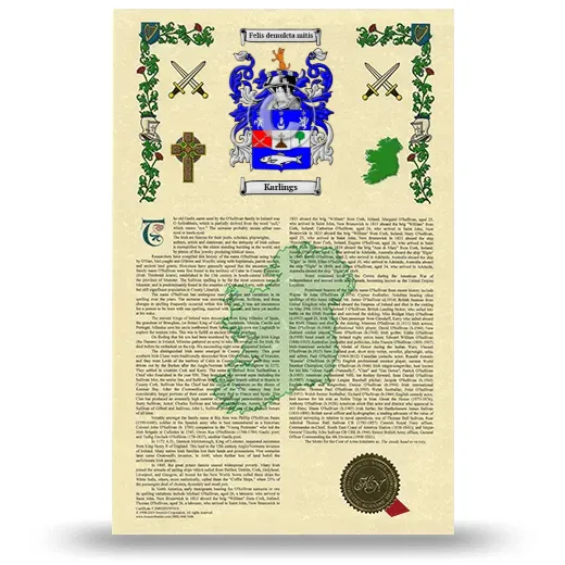 Karlings Armorial History with Coat of Arms