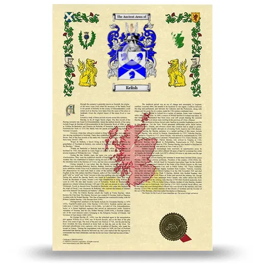 Kelish Armorial History with Coat of Arms
