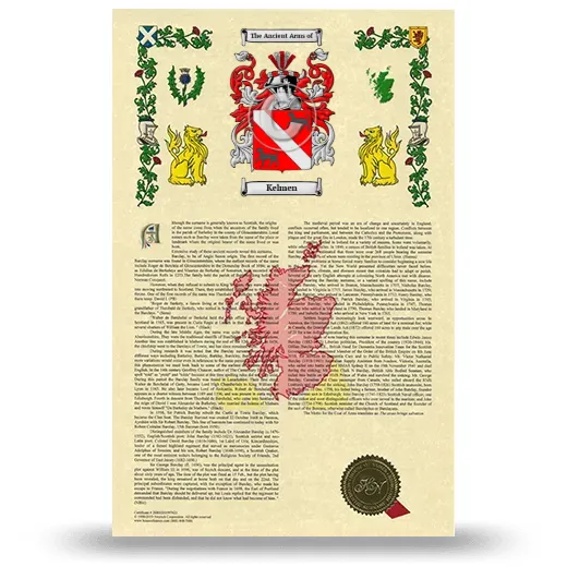 Kelmen Armorial History with Coat of Arms