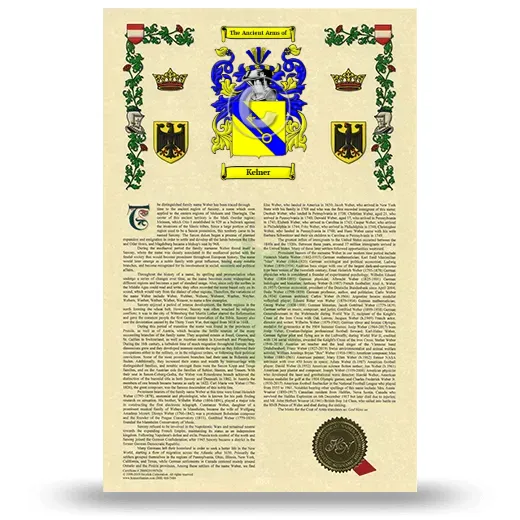Kelner Armorial History with Coat of Arms