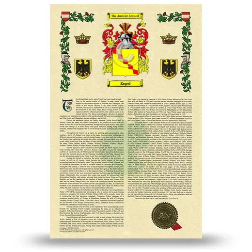 Kepel Armorial History with Coat of Arms