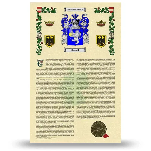 Kessell Armorial History with Coat of Arms