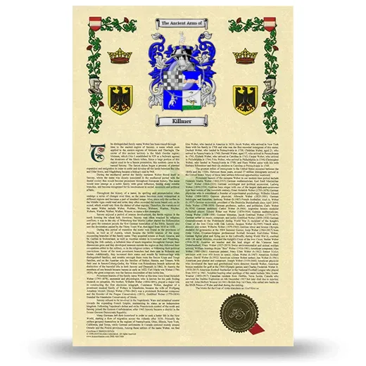 Killmer Armorial History with Coat of Arms