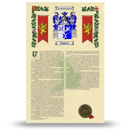 Kingman Armorial History with Coat of Arms