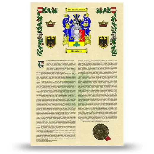 Kleinberg Armorial History with Coat of Arms