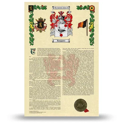 Kneppers Armorial History with Coat of Arms