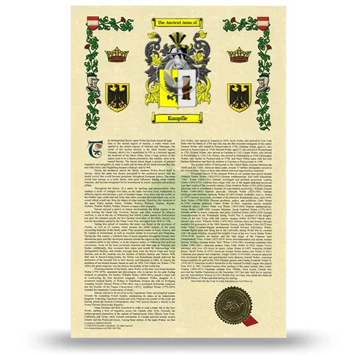 Knopfle Armorial History with Coat of Arms