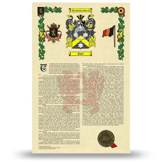 Knut Armorial History with Coat of Arms