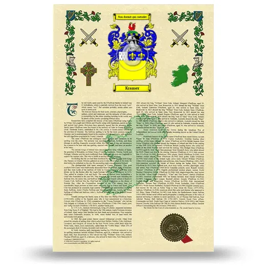 Kramer Armorial History with Coat of Arms