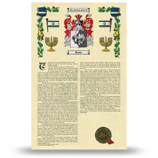Krauz Armorial History with Coat of Arms