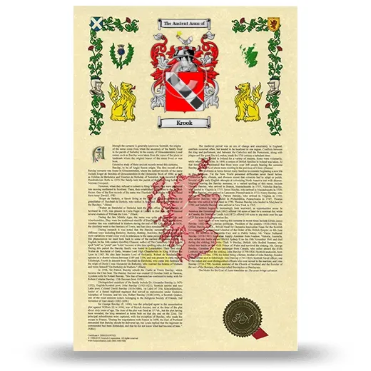 Krook Armorial History with Coat of Arms