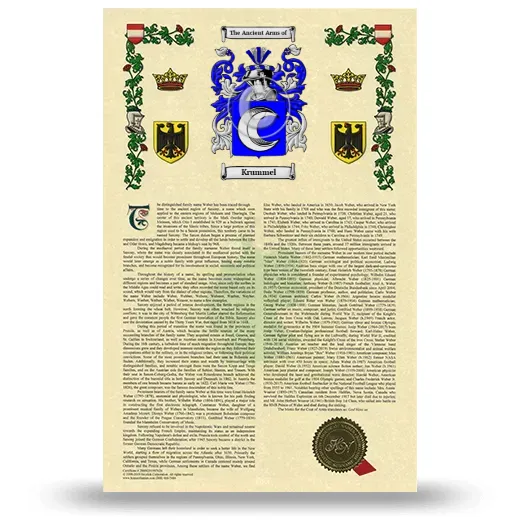 Krummel Armorial History with Coat of Arms