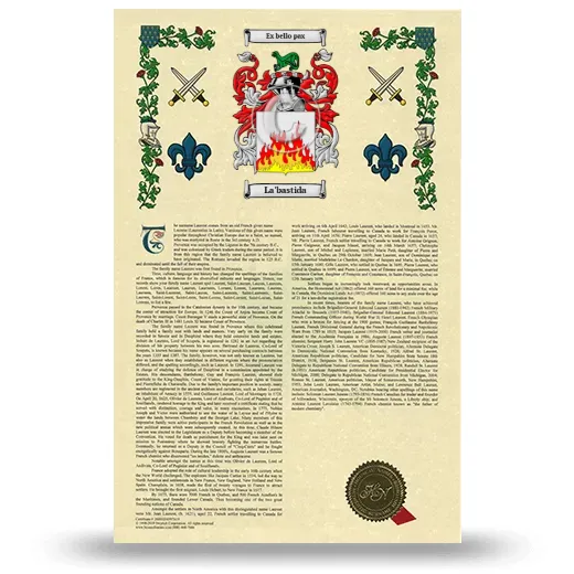 La'bastida Armorial History with Coat of Arms