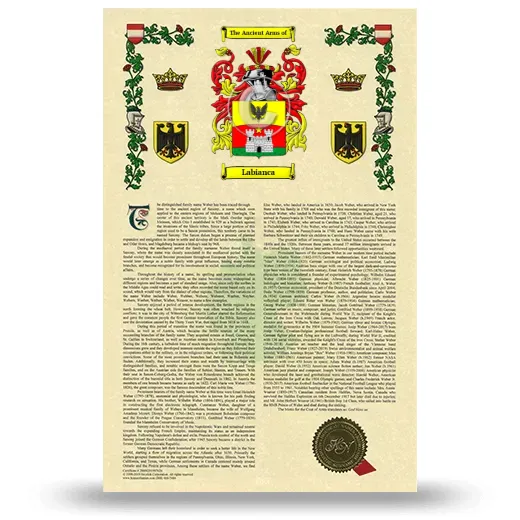 Labianca Armorial History with Coat of Arms
